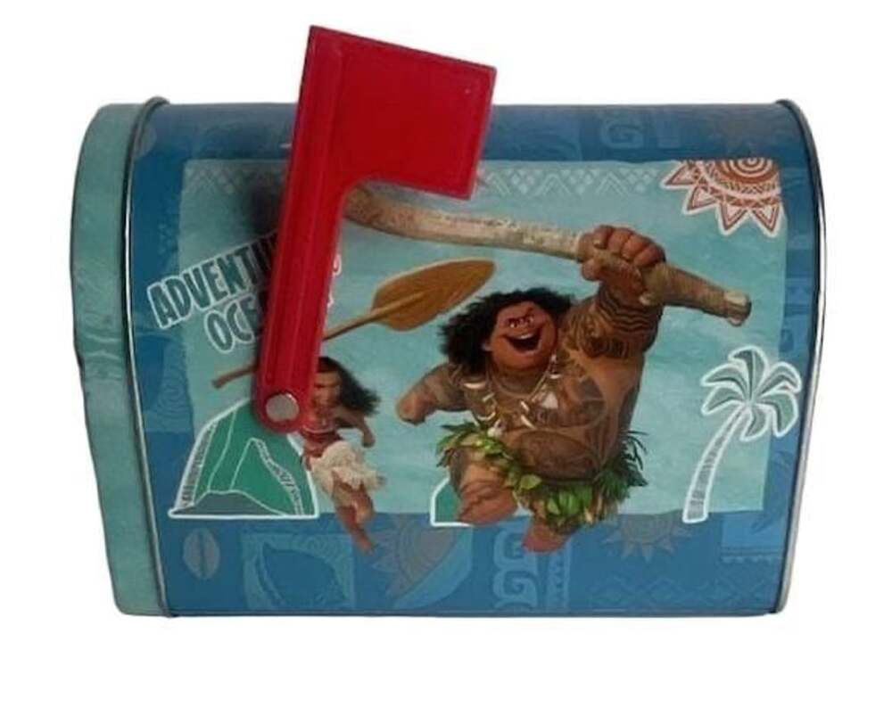 Disney Moana Tin Mailbox Storage Box with Pua and Maui